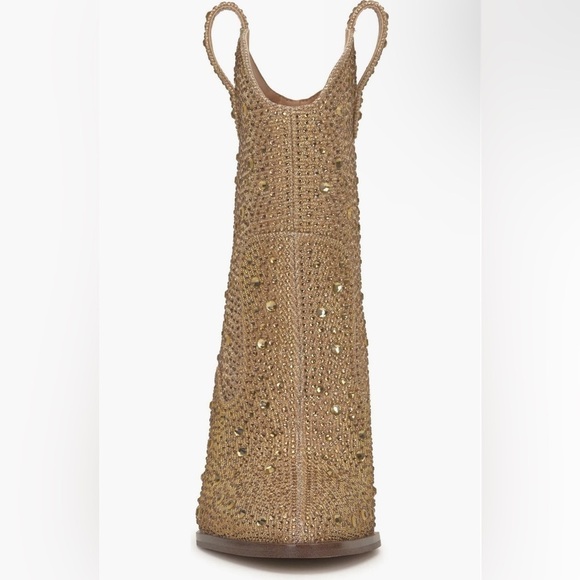 NEW Jessica Simpson Cissely Western Festival Cowgirl Boot in Gold Size 7.5 - Picture 4 of 13